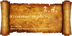 Kirnbauer Artúr névjegykártya
